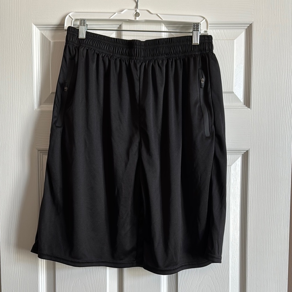 3 Pair Men's Athletic Shorts Black Grey and Blue Size L